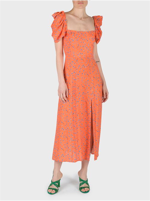 Floral Crêpe Long Dress with Boat Neckline MAR DE MARGARITAS | MMABW01168TMFI0025AR13